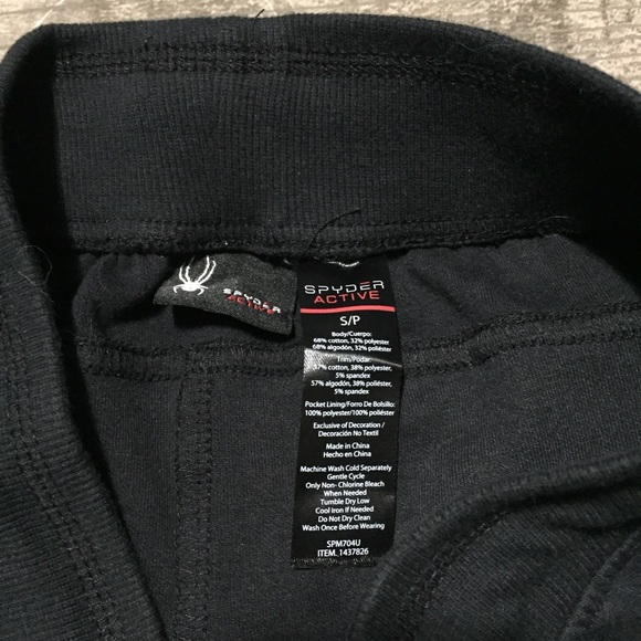 Spyder Proweb Jogger Sweatpants Men’s S Black (Inseam 28) Zip Pockets Tapered - Picture 8 of 12